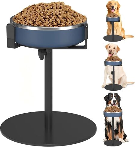 حامل وعاء مرتفع للكلاب عالي الثبات، ارتفاع قابل للتعديل 8-16 بوصة، عرض 6-10 بوصة، حامل طعام طويل القامة مرفوع للسلالات الكبيرة والمتوسطة الحجم، حامل أطباق معدني مرتفع غير قابل للانزلاق ومغذي مياه للحيوانات الأليفة in Kuwait