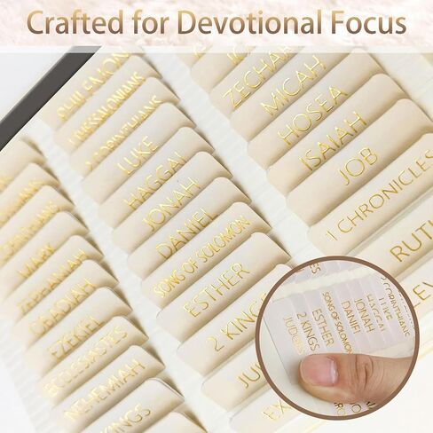 Bible Tabs for Women and Men, 75 Laminated Bible Index Tabs with Embossed Gold Foil Lettering, Durable Neutral Bible Study Tabs for Easy Navigation and Journaling in Kuwait