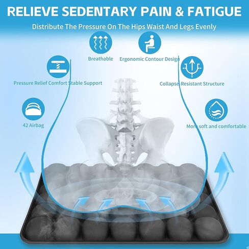 1pcs Travel Seat Cushion, Airplane Seat Cushion for Long Flight, Airplane Gadgets Inflatable Seat Cushions, 3D Inflatable Airbag PortableCushion With Air Pump,Ergonomic for Wheelchair Office Chair in Kuwait