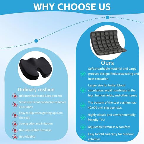 1pcs Travel Seat Cushion, Airplane Seat Cushion for Long Flight, Airplane Gadgets Inflatable Seat Cushions, 3D Inflatable Airbag PortableCushion With Air Pump,Ergonomic for Wheelchair Office Chair in Kuwait