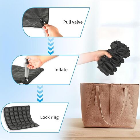 1pcs Travel Seat Cushion, Airplane Seat Cushion for Long Flight, Airplane Gadgets Inflatable Seat Cushions, 3D Inflatable Airbag PortableCushion With Air Pump,Ergonomic for Wheelchair Office Chair in Kuwait