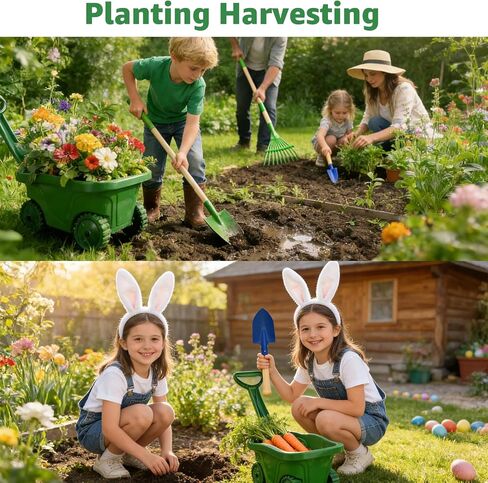 9Pcs Kids Gardening Tools Set - Toys with Shovel, Rake, Hoe and Leaf Rake for Outdoor Backyard Play, STEM Educational Toys, Ideal Christmas Birthday Gifts for Toddler Boys & Girls Ages 3 4 5 in Saudi Arabia