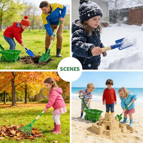 9Pcs Kids Gardening Tools Set - Toys with Shovel, Rake, Hoe and Leaf Rake for Outdoor Backyard Play, STEM Educational Toys, Ideal Christmas Birthday Gifts for Toddler Boys & Girls Ages 3 4 5 in Saudi Arabia