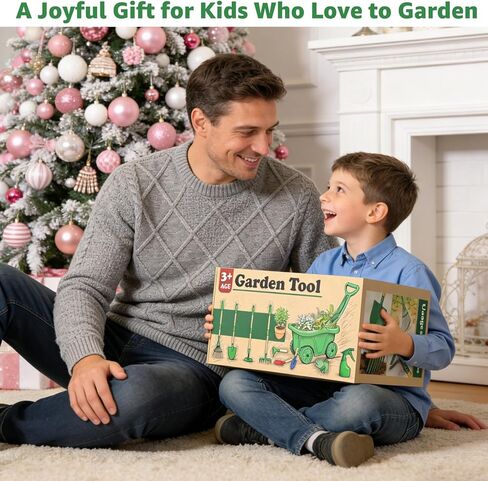 9Pcs Kids Gardening Tools Set - Toys with Shovel, Rake, Hoe and Leaf Rake for Outdoor Backyard Play, STEM Educational Toys, Ideal Christmas Birthday Gifts for Toddler Boys & Girls Ages 3 4 5 in Saudi Arabia