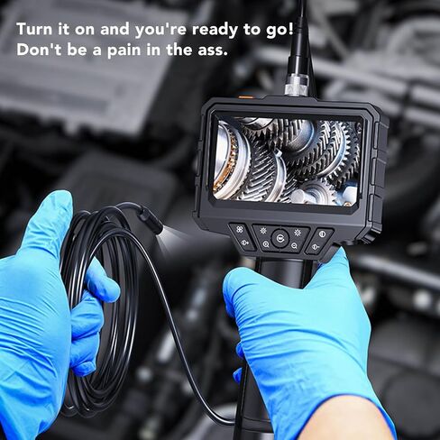 WALFRONT Endoscope Camera with Light, Handheld 4.3 Inch IPS Screen 1080P HD Borescope with 8 Adjustable LED Lights, Water Proof Inspection Camera (1m) in Saudi Arabia