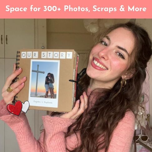 مجموعة سجل القصاصات - ألبوم صور مكون من 80 صفحة سجل قصاصات DIY - يحمل أكثر من 300 صورة، مع أقلام معدنية، وأكثر من 150 ملصقًا، وقلم صمغ، وأشرطة واشي، وورق داعم، وملصقات زوايا الصور (مجموعة المبتدئين - 8 × 8 بوصة، كرافت) in Kuwait