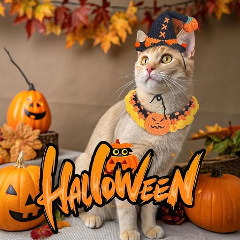SCENEREAL Christmas Cat Costumes - Cute Knit Santa Claus Christmas Tree Costume for Puppy Dogs Cats, Kitten Collar Hat for Holiday Party, Pet Apparel Xmas Outfit for Small Animal, Dolls in Saudi Arabia