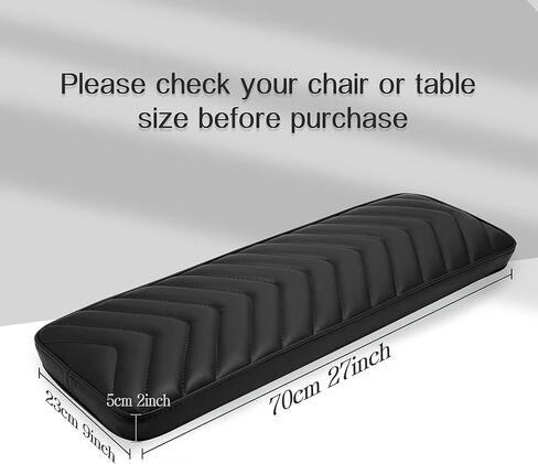 NOVAL Arm Rest Manicure Board for Pedicure Chairs - 9x27 Inch Luxurious PU Leather Hand Rest, Easy to Clean & Non-Slip, Salon-Ready Design for Long Hours Use (Black) in Saudi Arabia