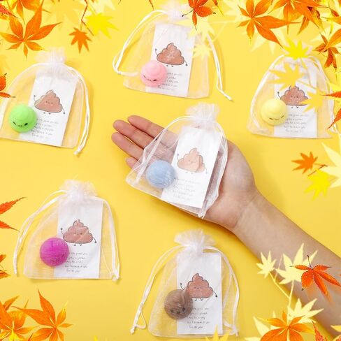 HyDren 30 Sets Christmas Positive Gifts Bulk 30 Stress Ball Toy 30 Inspirational Positive Cards Funny Stress Ball Mini Gag Gift Stress Relief Thanksgiving Employee Appreciation Gifts(Colorful) in Saudi Arabia