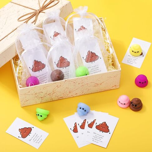 HyDren 30 Sets Christmas Positive Gifts Bulk 30 Stress Ball Toy 30 Inspirational Positive Cards Funny Stress Ball Mini Gag Gift Stress Relief Thanksgiving Employee Appreciation Gifts(Colorful) in Saudi Arabia