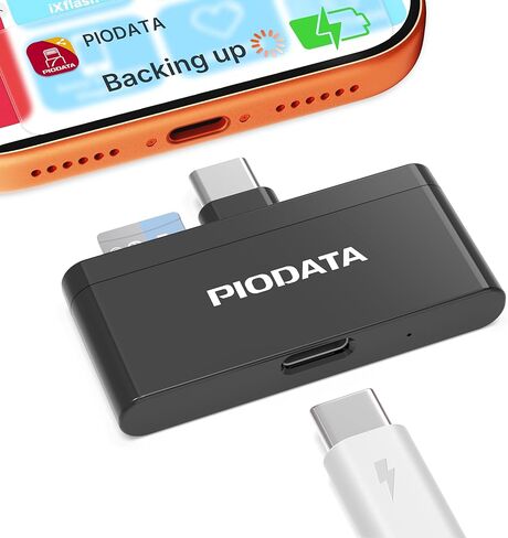 Phone Drive Card Reader: MicroSD USB-C Adaptor for iPhone, iPad & Android, Apple MFi iXflash Q Auto Backup & Passthrough Charging, Portable Flash Storage with Free App Black in Saudi Arabia