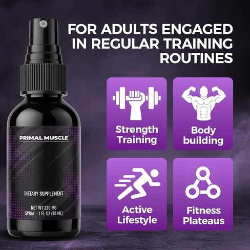 191xt Primal Muscle Spray with Zinc Magnesium Vitamin B6, for Adult Fitness Lifestyle, 30-Day Supply in Saudi Arabia