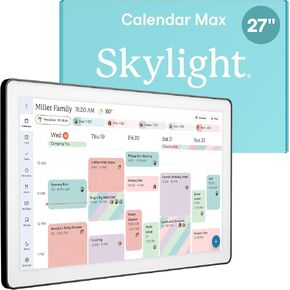 Skylight Calendar Max: 27-Inch Smart Digital Calendar & Chore Chart, Family Organizer with Interactive Touchscreen Display with NA Adapter, Aluminum Metal Shadowbox in Saudi Arabia