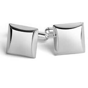 Sterling Silver Oval Stepped Cufflinks – Handcrafted Solid Sterling Silver Men’s Accessory, Engravable Polished Finish, Elegant Groomsmen & Formal Gift in Saudi Arabia