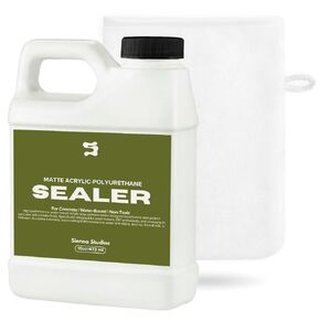 Acrylic Sealer Starter Kit – 16oz Bottle & Microfiber Glove for Concrete & Cement Crafts – Low Gloss, Non-Toxic, Water Resistant, Food Safe – Compatible with Jesmonite in Saudi Arabia