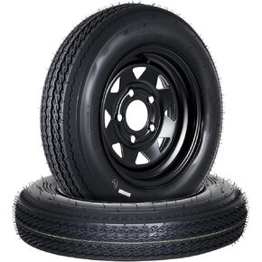Garvee 2-Pack 4.80-12 4.80x12 480-12 Trailer Tires witn 12" Rims, 5 Lug on 4.5" Bolt Pattern, 6PR Load Range C, Heavy Duty 4.80x12 4.8-12 Tires for Utility, Boat, Camper, Cargo Trailers in Kuwait