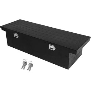 صندوق أدوات مطلي بخطوط ألومنيوم شديدة التحمل مقاس 60 بوصة من Confote، منظم تخزين مقاوم للماء لسرير الشاحنة RV مع قفل ومفتاح، 60 بوصة × 20 بوصة × 14 بوصة - فضي in Kuwait