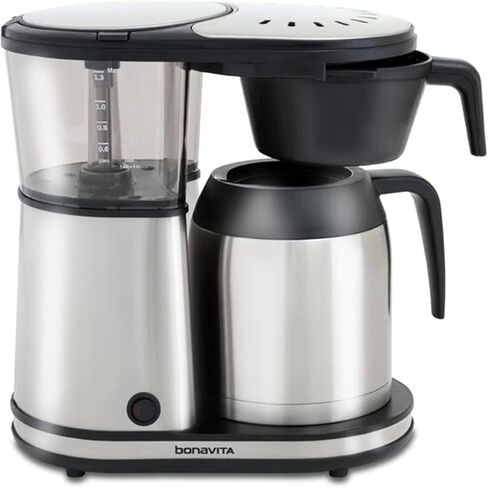 -Bonavita 8 Cup Coffee Maker, One-Touch Pour Over Brewing with Thermal Carafe, SCA Certified, Stainless Steel (BV1900TS) in Kuwait