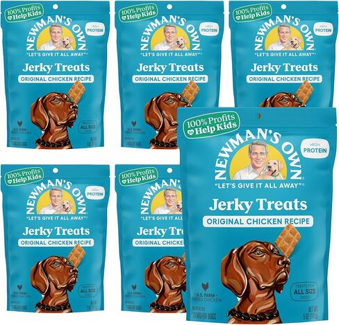 Newman's Own Jerky Treats for Dogs - Original Beef Recipe | Super Value Size | Made with Grass Fed Beef | Grain Free | High in Protein | 25 oz Resealable Bag in Saudi Arabia