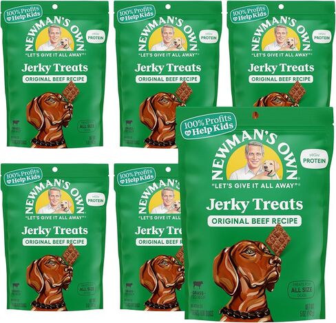 Newman's Own Jerky Treats for Dogs - Original Beef Recipe | Super Value Size | Made with Grass Fed Beef | Grain Free | High in Protein | 25 oz Resealable Bag in Saudi Arabia