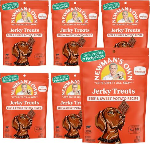 Newman's Own Jerky Treats for Dogs - Original Beef Recipe | Super Value Size | Made with Grass Fed Beef | Grain Free | High in Protein | 25 oz Resealable Bag in Saudi Arabia