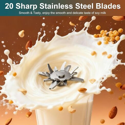8 in 1 Nut Milk Maker Machine, 40oz Automatic Soy Milk Maker Blender, Homemade Soy Milk, Almond Milk, Oat Milk,Juice, Plant Based and Non Dairy Beverages, 12H Delay Start/Keep Warm/Self Cleaning in Saudi Arabia