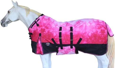 64" Horse 1200D Turnout Waterproof Fleece Lined Medium Winter Blanket 3B103LG in Kuwait