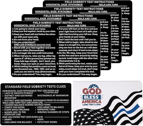2PCS Thick Black Metal SFST Card Law Enforcement Standardized Field Sobriety Test Clues Card, Laser Engraved DWI NHTSA HGN Bend-Resistant SFST Instruction Officers Police in Saudi Arabia