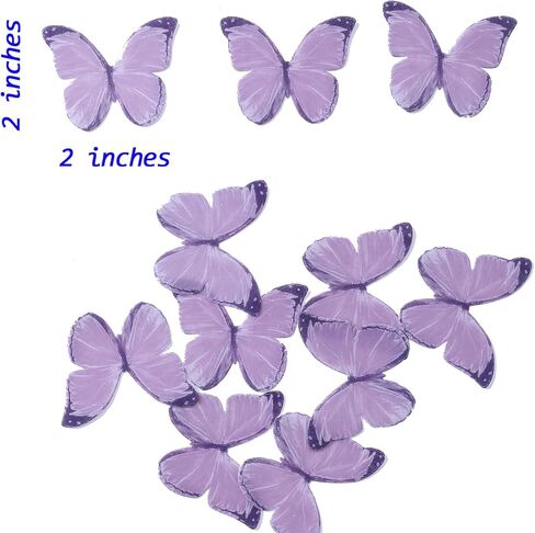 أغطية كب كيك على شكل فراشة من THJ، 48 قطعة من الفراشات الصالحة للأكل، فراشات صالحة للأكل لتزيين الكيك، فراشات ورقية من ورق الويفر لحفلات الزفاف وأعياد الميلاد والذكرى السنوية (ألوان مختلطة) in Kuwait