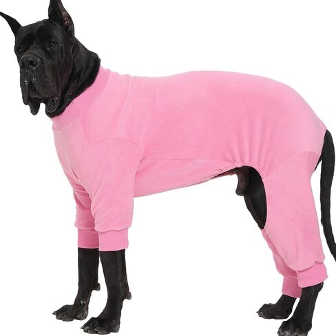 Extra Large Dog Coat Fleece Pajamas Onesie for Cold Weather Warm Cozy Pet Pjs Jumpsuit Winter Jacket for Dogs Girl Boy, NavyBlue 4XL in Saudi Arabia