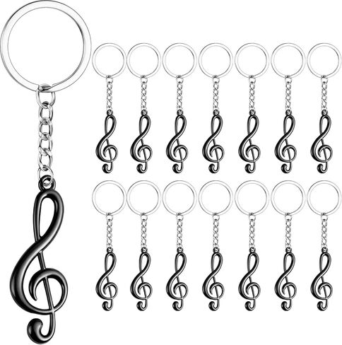 Taiyin 30 Sets Music Note Keychains Gift Set with Organza Bags, Metal g Clef Trinkets for Wedding Party Favors Decors (Silver) in Saudi Arabia