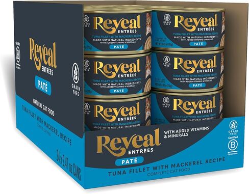 Reveal Entrées Natural Wet Cat Food Paté, Grain-Free with Added Vitamins & Minerals, Carrageenan-Free and High Protein, Variety Selection in Pate (20 x 2.47 oz cans) in Saudi Arabia