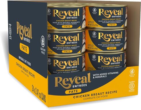 Reveal Entrées Natural Wet Cat Food Paté, Grain-Free with Added Vitamins & Minerals, Carrageenan-Free and High Protein, Variety Selection in Pate (20 x 2.47 oz cans) in Saudi Arabia