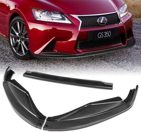 Stay-Tuned, 5PCS ABS STP-Style Front Bumper Lip Spoiler Body Kit + Universal 31" x 4" Side Skirts, Compatible with 2013-2015 Lexus GS350 GS450h F-Sport Model, Exterior Accessory (Painted White) in Saudi Arabia