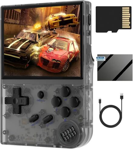 وحدة تحكم ألعاب محمولة باليد RG35XX Pro، RG 35XXPro تدعم مخرج تلفزيون HDMI 5G واي فاي بلوتوث 4.2، شاشة IPS 3.5 بوصة نظام Linux مدمج 64 جيجا TF بطاقة 4353 لعبة (أزرق مخضر شفاف-جديد) in Kuwait