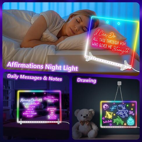 16" Led Drawing Board for Kids with 18 Tracing Pages - 4 Modes & Acrylic Led Note Board with 7 Colors, Light up Magic Boards for Art Kit, Birthday & Christmas Gifts for Teenage Girls & Boys, 39PCS in Saudi Arabia