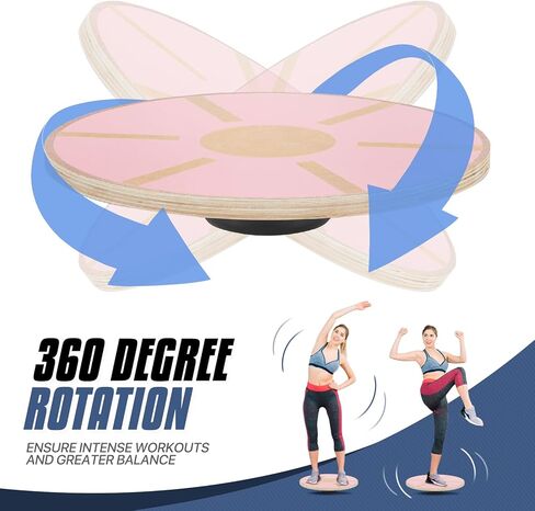 MADOG Wooden Wobble Balance Board for Adults, 15.5" Anti-Skid Sandpaper for Workout Core Trainer Physical Therapy, Home Gym Stability Board in Saudi Arabia