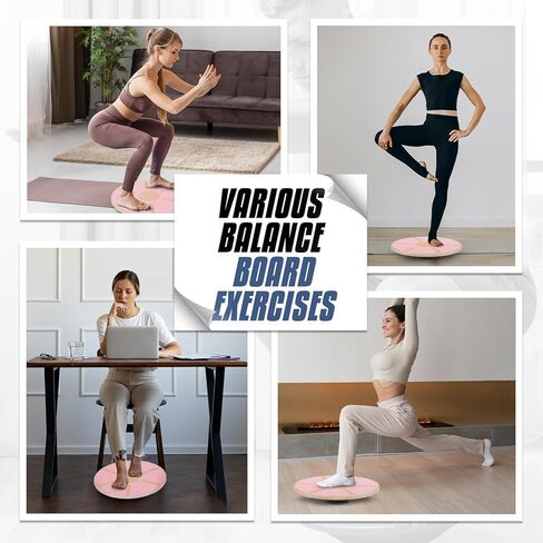 MADOG Wooden Wobble Balance Board for Adults, 15.5" Anti-Skid Sandpaper for Workout Core Trainer Physical Therapy, Home Gym Stability Board in Saudi Arabia