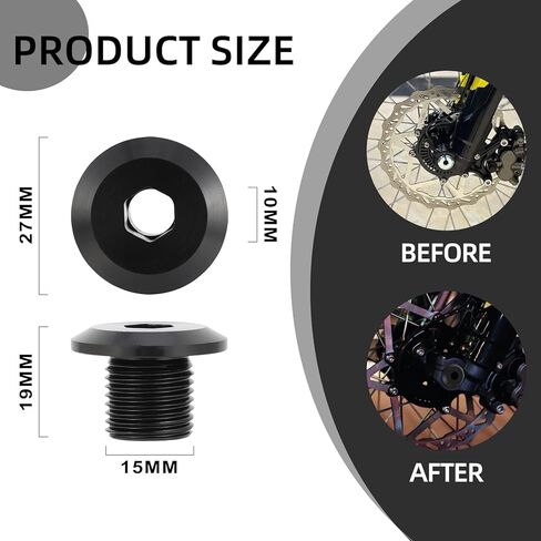 Front Fork Axle Nut for Surron Ultra Bee,Front Wheel Axle Nuts Screws for Dirt Bike Sur Ron Ultra Bee - Black in Saudi Arabia