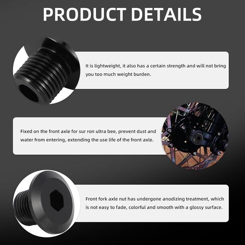 Front Fork Axle Nut for Surron Ultra Bee,Front Wheel Axle Nuts Screws for Dirt Bike Sur Ron Ultra Bee - Black in Saudi Arabia