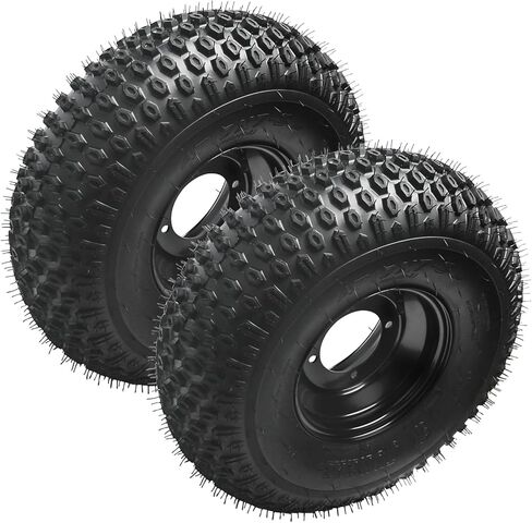 19x7-8 19x7x8 ATV Tire & Rim Wheel Assembly – 4PR Tubeless Off-Road Tire Pre-Mounted on 4-Lug Iron Rim, Replacement for Go Karts, Quads, Dune Buggies, and Utility Vehicles (2 Pack) in Saudi Arabia