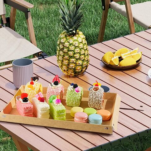 5 Pcs Serving Trays Sets Catering Trays with Lids, Paper Charcuterie Boxes with Clear Lids, Party Platters Take Out Food Containers for Snacks Fruit Cookies Dessert Sandwiches(16.5 × 11× 2 inch) in Saudi Arabia