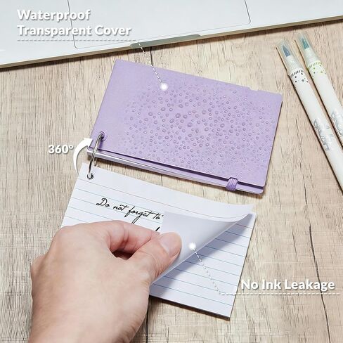 NEEWAY Ruled Index Cards with Ring 3x5 Inches, 200 Count Note Cards Lined, Flash Cards with Rings for Studying, Home and Office (Pastel) in Saudi Arabia