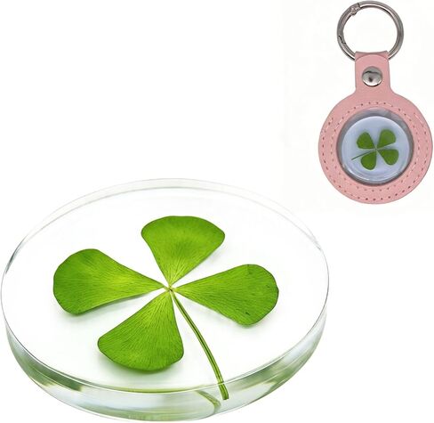 Real Shamrock Plant, Good Luck Charm Pocket Token - Keychain in Saudi Arabia