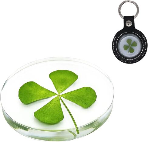Real Shamrock Plant, Good Luck Charm Pocket Token - Keychain in Saudi Arabia