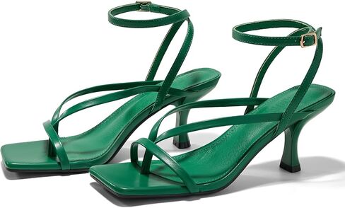Women's Lace Up Heeled Sandals Square Toe Flip Flop Kitten Heel Ankle Strap Dress Shoes in Saudi Arabia