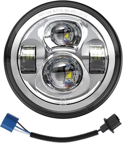 مصباح أمامي LED للدراجة النارية مقاس 7 بوصة متوافق مع Harley Davidson Fat Boy Street Glide Heritage Softail Road King Switchback Electra Glide Ultra Classic Indian، ياماه تريومف سوزوكي in Kuwait