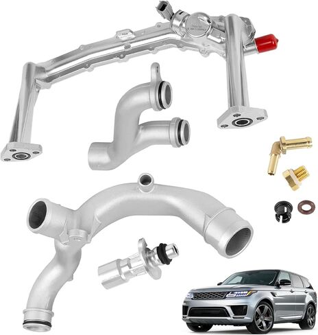 مجموعة نظام أنابيب المياه المبردة المعدنية لسيارة Land Rover LR4 Range Rover Sport & Jaguar XF XJ XE 3.0L V6 لاستبدال LR075991، LR092992، LR028136، LR049990 in Kuwait