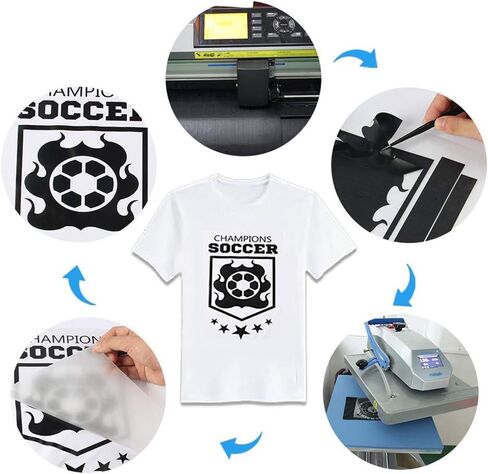 CAREGY HTV Heat Transfer Vinyl Bundle: 80 Pack 12" x 10" Iron on Vinyl for T-Shirt, 53 Assorted Colors for All Cutter Machine or Heat Press Machine in Saudi Arabia