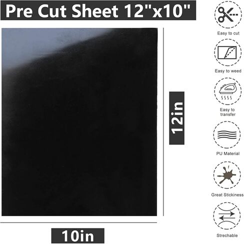 CAREGY HTV Heat Transfer Vinyl Bundle: 80 Pack 12" x 10" Iron on Vinyl for T-Shirt, 53 Assorted Colors for All Cutter Machine or Heat Press Machine in Saudi Arabia